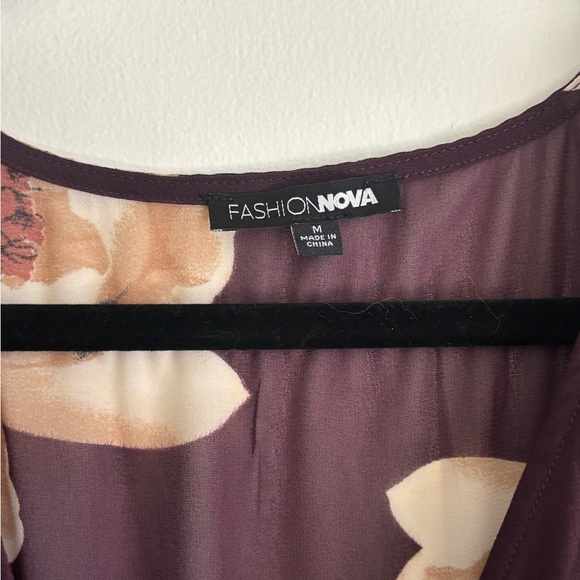 NWOT Fashion Nova Purple Floral Maxi Dress - Picture 4 of 4